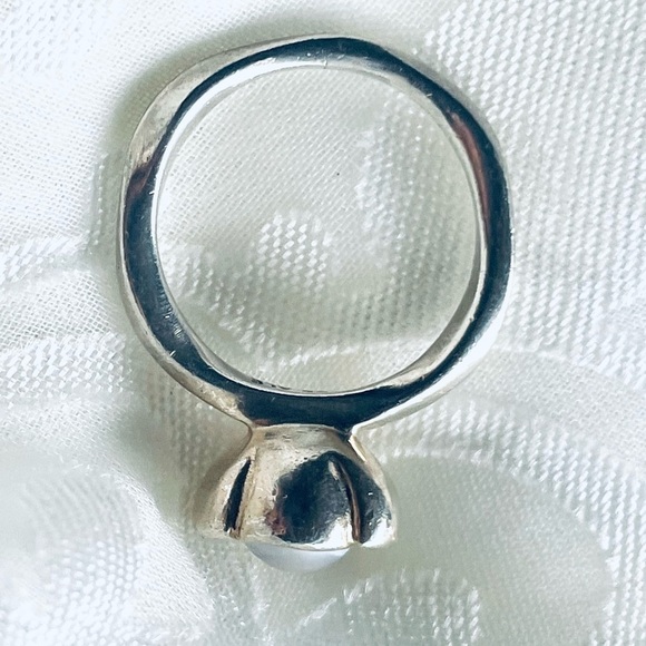 Genuine Pandora My Wish Grey Pearl Ring size 4.75 💕 S925 ALE - Picture 1 of 7